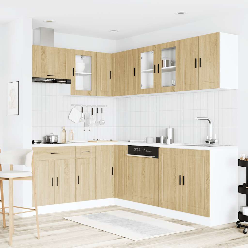 vidaXL 11-tlg. Küchenschrank-Set Porto Sonoma-Eiche Holzwerkstoff