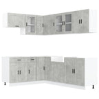 vidaXL 11-tlg. Küchenschrank-Set Porto Betongrau Holzwerkstoff