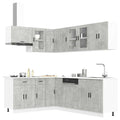 vidaXL 11-tlg. Küchenschrank-Set Porto Betongrau Holzwerkstoff