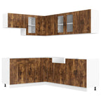 vidaXL 11-tlg. Küchenschrank-Set Porto Räuchereiche Holzwerkstoff