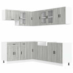 vidaXL 11-tlg. Küchenschrank-Set Porto Grau Sonoma Holzwerkstoff