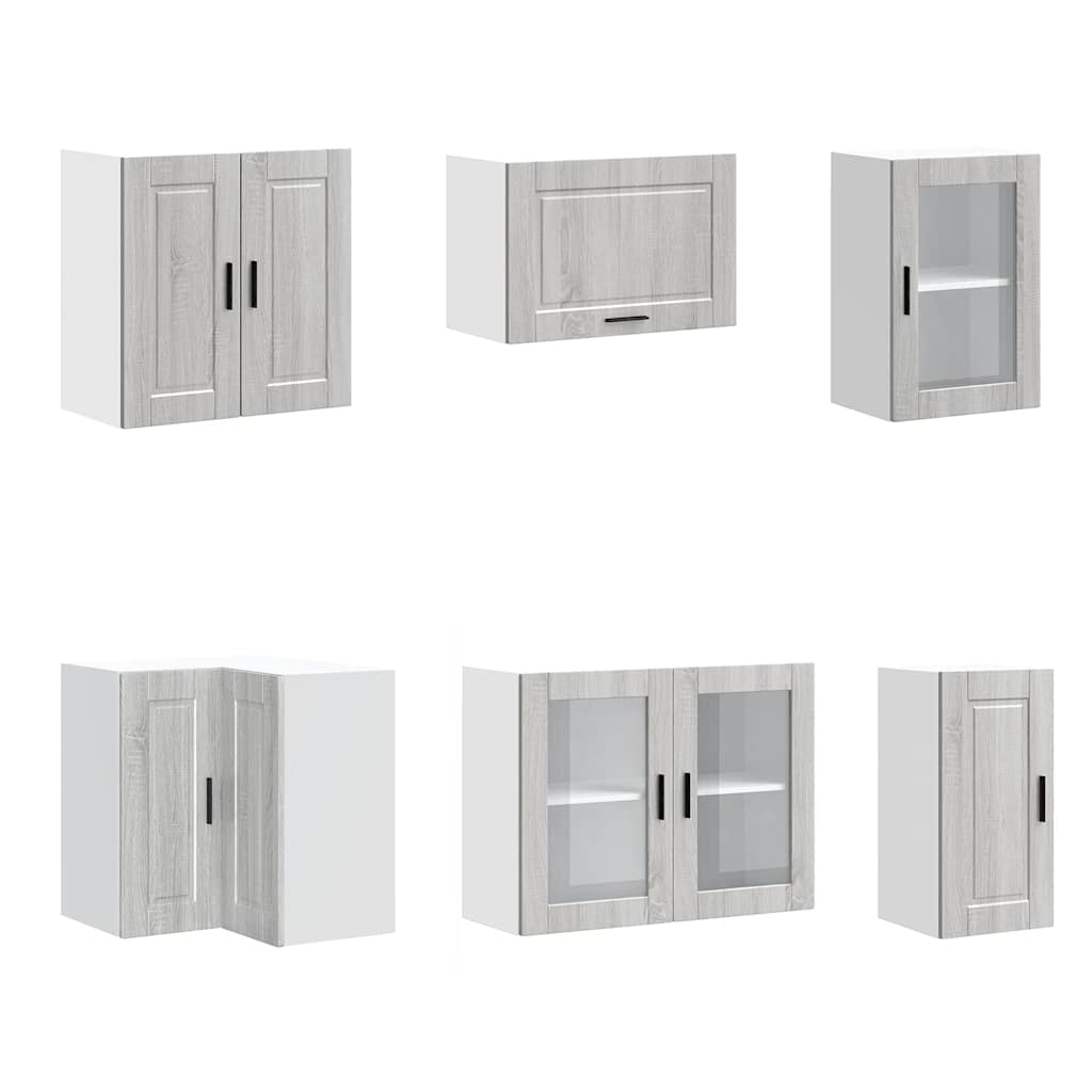 vidaXL 11-tlg. Küchenschrank-Set Porto Grau Sonoma Holzwerkstoff