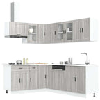 vidaXL 11-tlg. Küchenschrank-Set Porto Grau Sonoma Holzwerkstoff