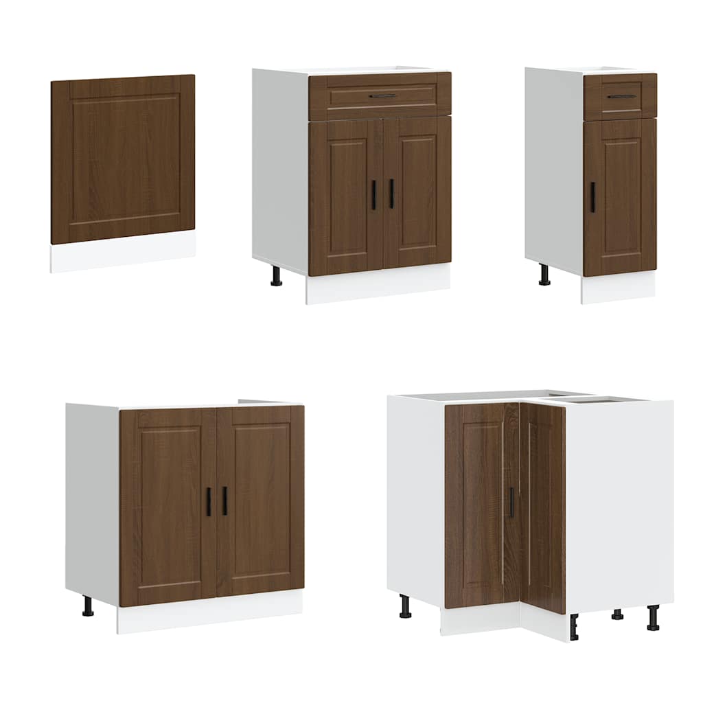 vidaXL 11tlg. Küchenschrank-Set Porto Braun Eichen-Optik Holzwerkstoff