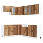 vidaXL 11-tlg. Küchenschrank-Set Porto Altholz-Optik Holzwerkstoff