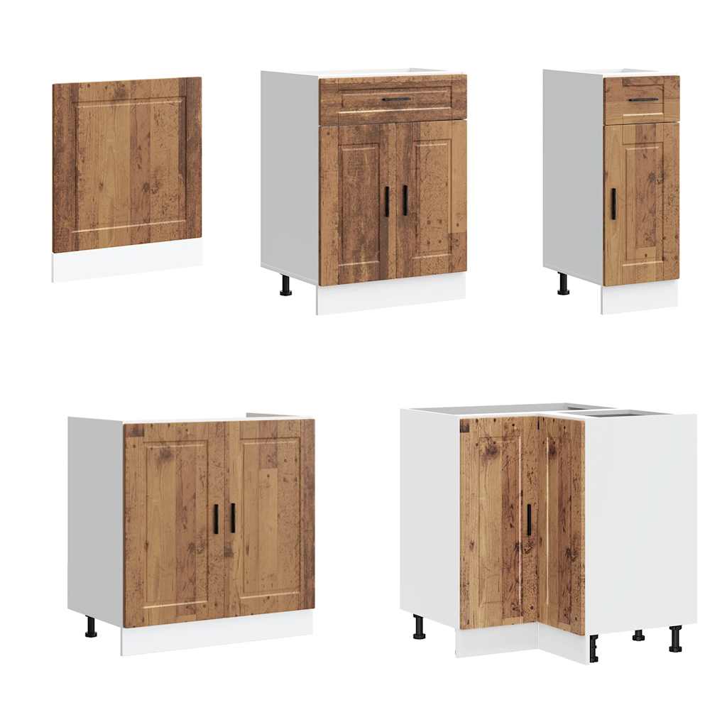 vidaXL 11-tlg. Küchenschrank-Set Porto Altholz-Optik Holzwerkstoff
