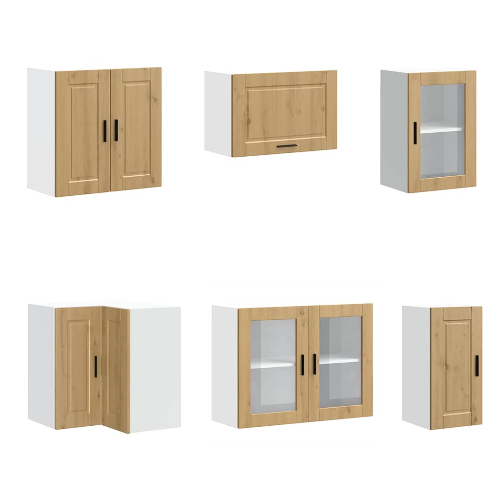 vidaXL 11-tlg. Küchenschrank-Set Porto Artisan-Eiche Holzwerkstoff
