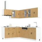 vidaXL 11-tlg. Küchenschrank-Set Porto Artisan-Eiche Holzwerkstoff