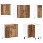vidaXL 11-tlg. Küchenschrank-Set Lucca Altholz-Optik Holzwerkstoff