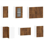 vidaXL 11-tlg. Küchenschrank-Set Lucca Räuchereiche Holzwerkstoff
