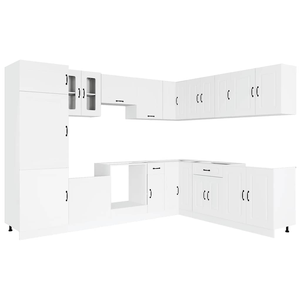 vidaXL 14-tlg. Küchenschrank-Set Kalmar Weiß Holzwerkstoff