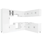 vidaXL 14-tlg. Küchenschrank-Set Kalmar Weiß Holzwerkstoff