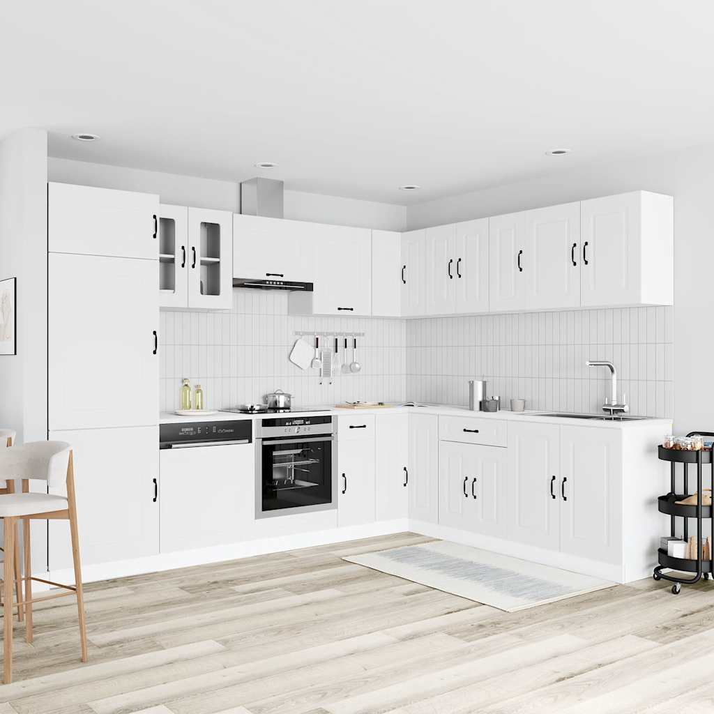 vidaXL 14-tlg. Küchenschrank-Set Kalmar Weiß Holzwerkstoff