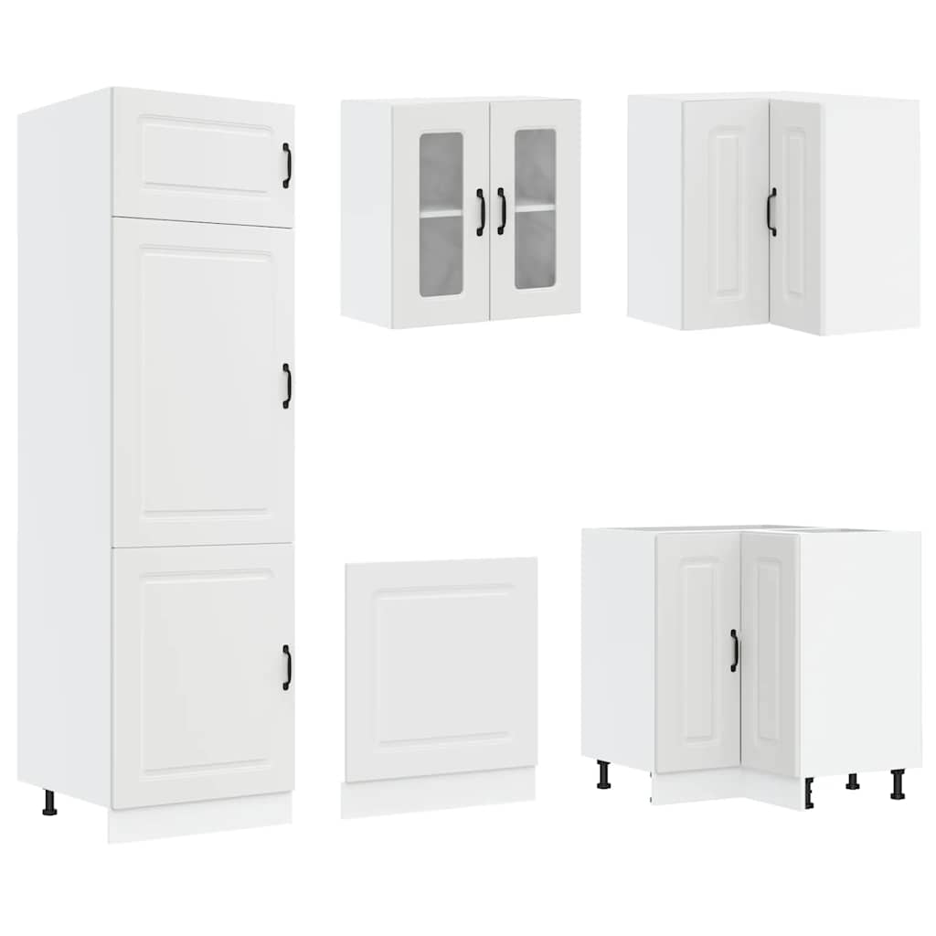 vidaXL 14-tlg. Küchenschrank-Set Kalmar Weiß Holzwerkstoff
