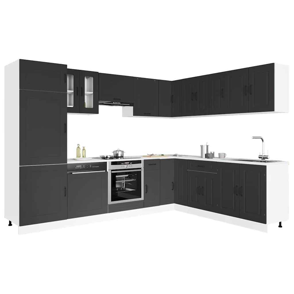 vidaXL 14-tlg. Küchenschrank-Set Kalmar Weiß Holzwerkstoff