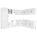 vidaXL 14-tlg. Küchenschrank-Set Kalmar Hochglanz-Weiß Holzwerkstoff