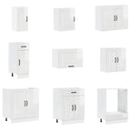 vidaXL 14-tlg. Küchenschrank-Set Kalmar Hochglanz-Weiß Holzwerkstoff