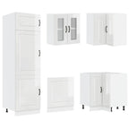 vidaXL 14-tlg. Küchenschrank-Set Kalmar Hochglanz-Weiß Holzwerkstoff