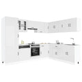vidaXL 14-tlg. Küchenschrank-Set Kalmar Hochglanz-Weiß Holzwerkstoff