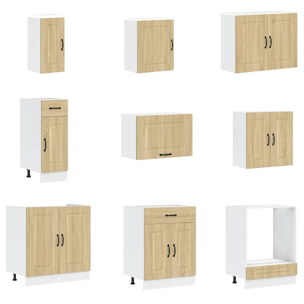vidaXL 14-tlg. Küchenschrank-Set Kalmar Sonoma-Eiche Holzwerkstoff