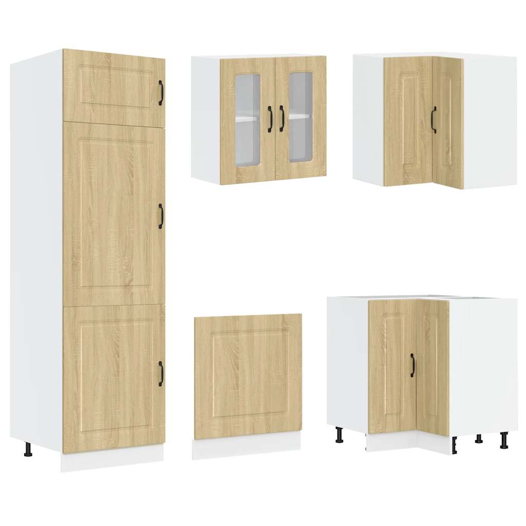 vidaXL 14-tlg. Küchenschrank-Set Kalmar Sonoma-Eiche Holzwerkstoff