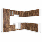 vidaXL 14-tlg. Küchenschrank-Set Kalmar Räuchereiche Holzwerkstoff