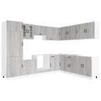 vidaXL 14-tlg. Küchenschrank-Set Kalmar Grau Sonoma Holzwerkstoff