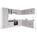 vidaXL 14-tlg. Küchenschrank-Set Kalmar Grau Sonoma Holzwerkstoff