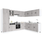 vidaXL 14-tlg. Küchenschrank-Set Kalmar Grau Sonoma Holzwerkstoff