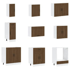 vidaXL 14-tlg. Küchenschrank-Set Kalmar Braun Eichen-Optik Holzwerkstoff