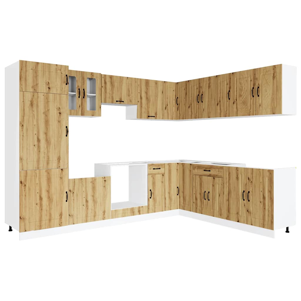 vidaXL 14-tlg. Küchenschrank-Set Kalmar Artisan-Eiche Holzwerkstoff
