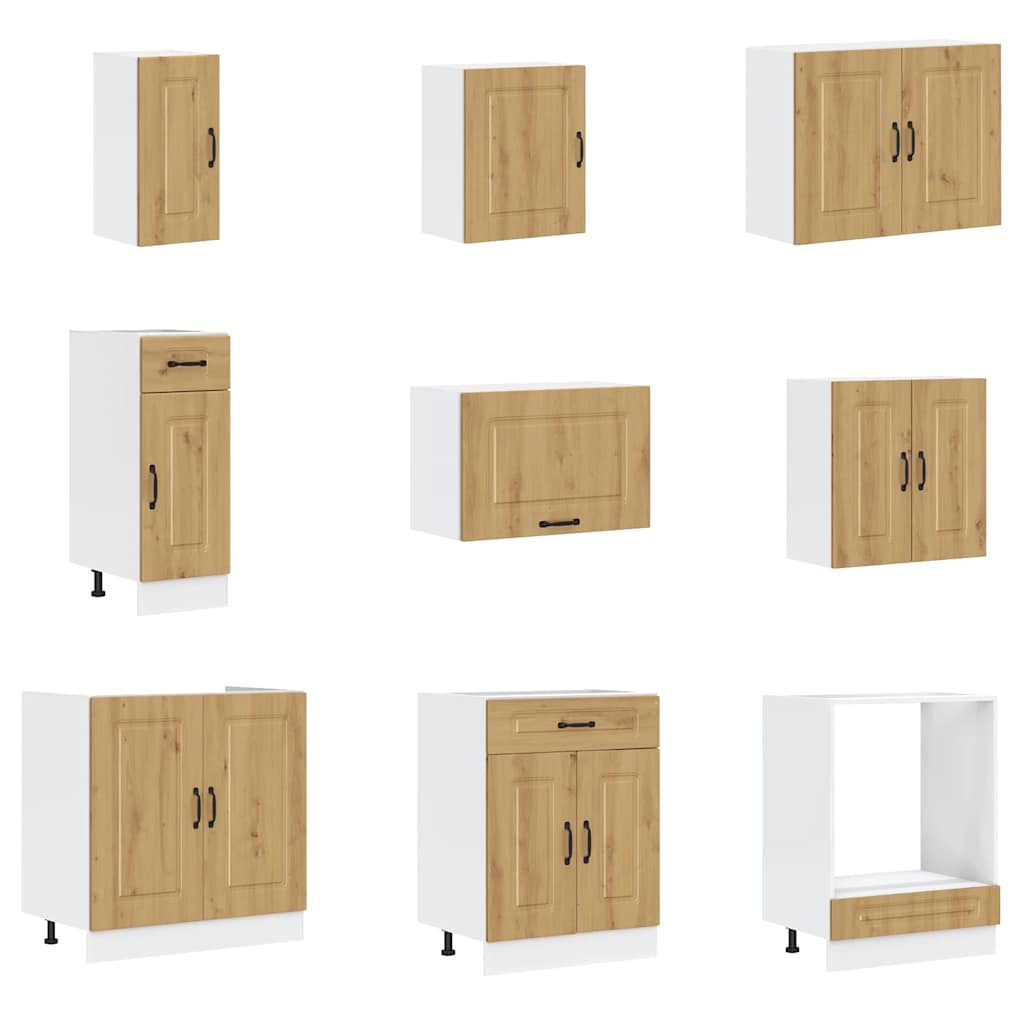 vidaXL 14-tlg. Küchenschrank-Set Kalmar Artisan-Eiche Holzwerkstoff