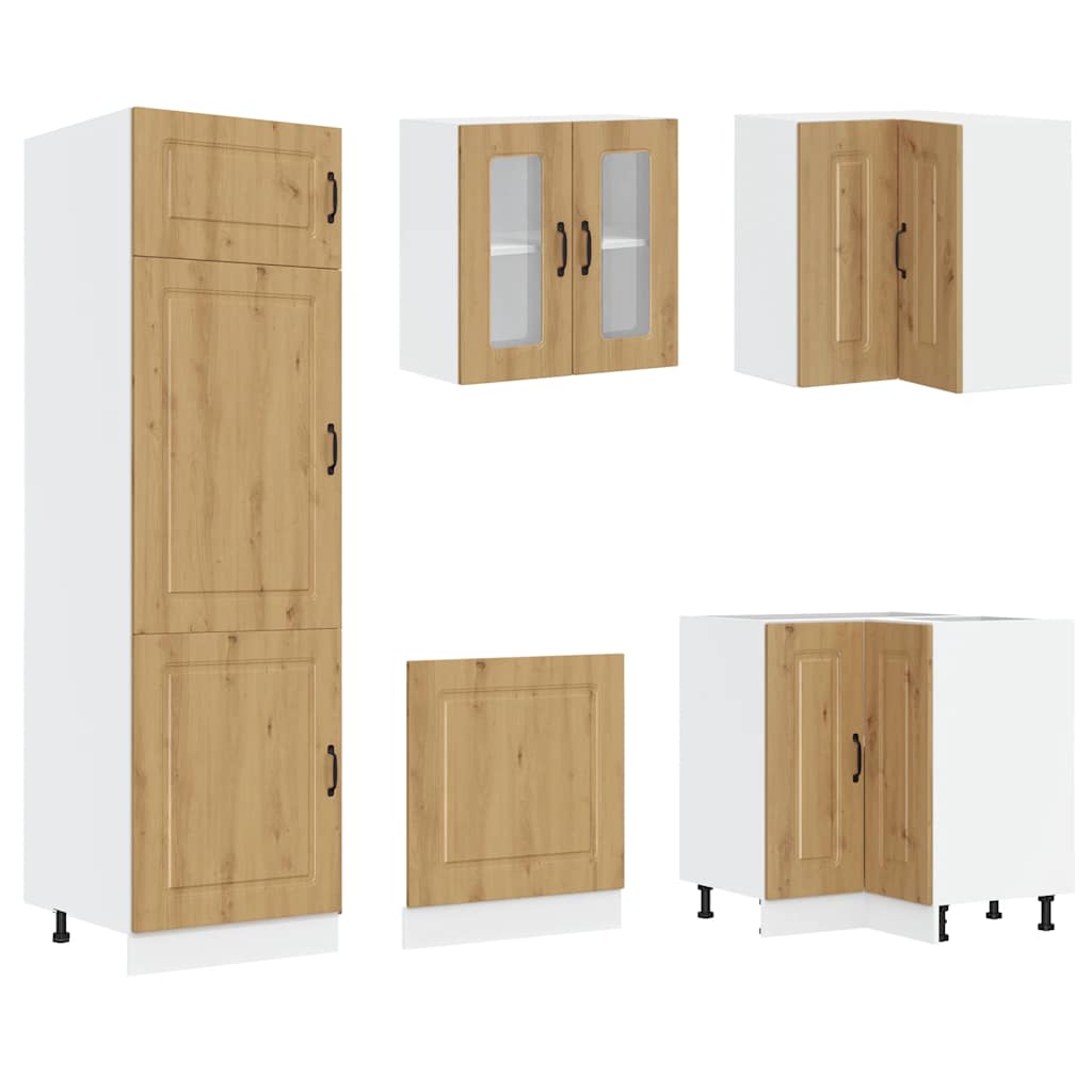 vidaXL 14-tlg. Küchenschrank-Set Kalmar Artisan-Eiche Holzwerkstoff