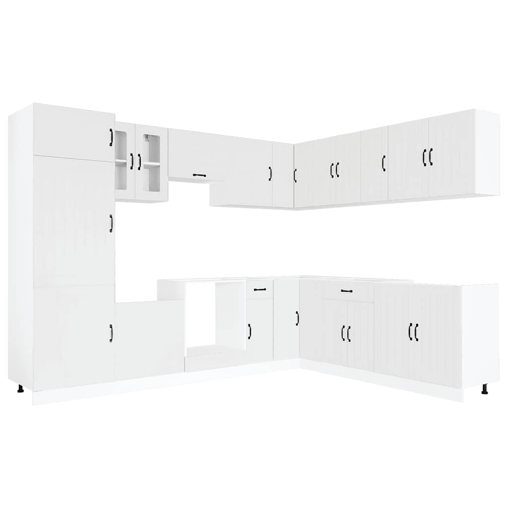 vidaXL 14-tlg. Küchenschrank-Set Lucca Weiß Holzwerkstoff