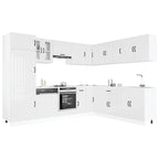 vidaXL 14-tlg. Küchenschrank-Set Lucca Hochglanz-Weiß Holzwerkstoff