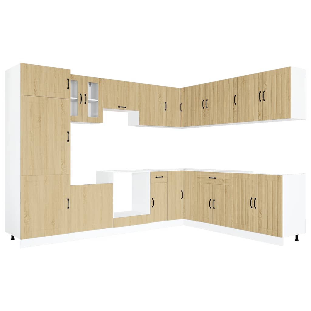 vidaXL 14-tlg. Küchenschrank-Set Lucca Sonoma-Eiche Holzwerkstoff