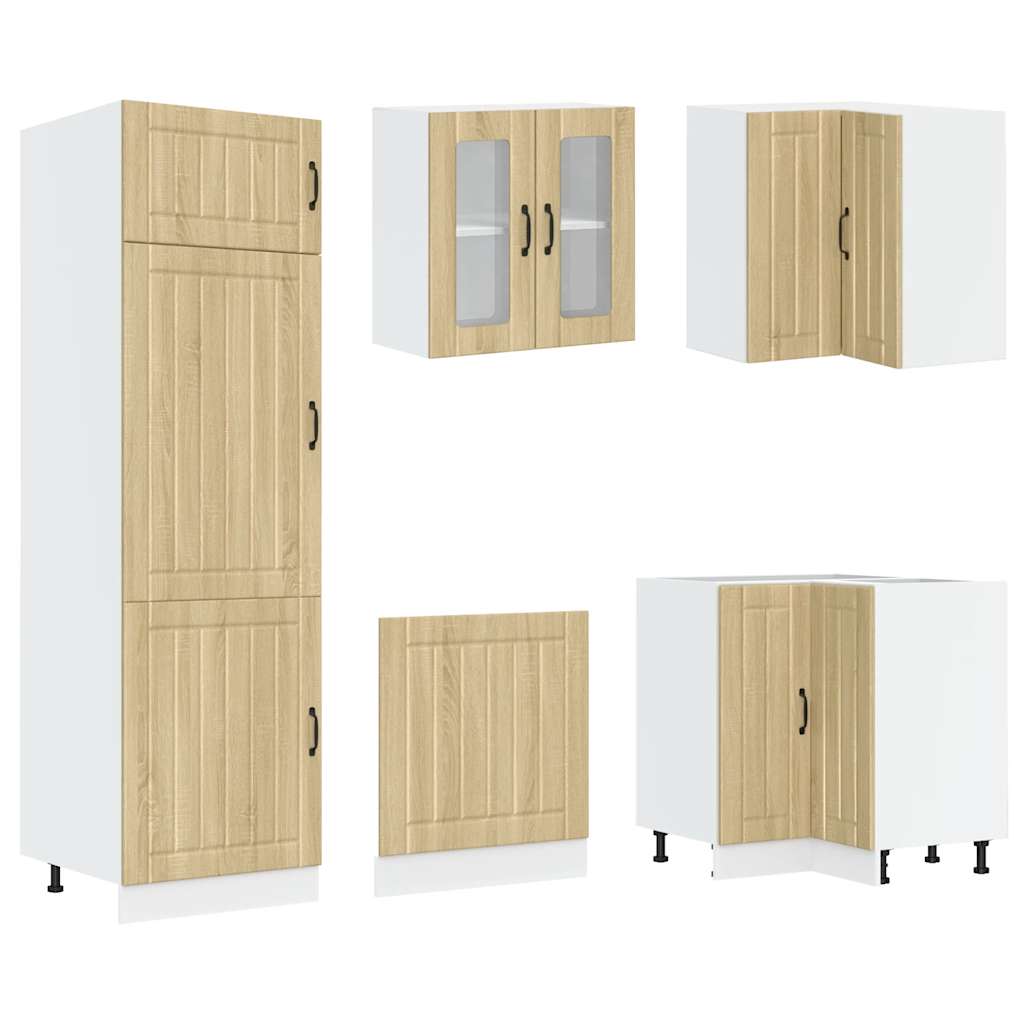 vidaXL 14-tlg. Küchenschrank-Set Lucca Sonoma-Eiche Holzwerkstoff