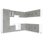 vidaXL 14-tlg. Küchenschrank-Set Lucca Betongrau Holzwerkstoff