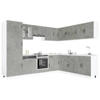 vidaXL 14-tlg. Küchenschrank-Set Lucca Betongrau Holzwerkstoff