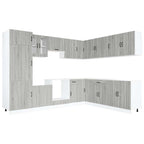 vidaXL 14-tlg. Küchenschrank-Set Lucca Grau Sonoma Holzwerkstoff