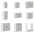 vidaXL 14-tlg. Küchenschrank-Set Lucca Grau Sonoma Holzwerkstoff