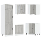 vidaXL 14-tlg. Küchenschrank-Set Lucca Grau Sonoma Holzwerkstoff