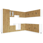 vidaXL 14-tlg. Küchenschrank-Set Lucca Artisan-Eiche Holzwerkstoff