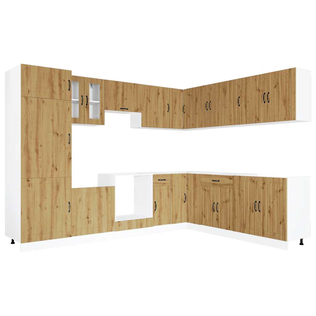 vidaXL 14-tlg. Küchenschrank-Set Lucca Artisan-Eiche Holzwerkstoff