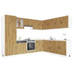 vidaXL 14-tlg. Küchenschrank-Set Lucca Artisan-Eiche Holzwerkstoff
