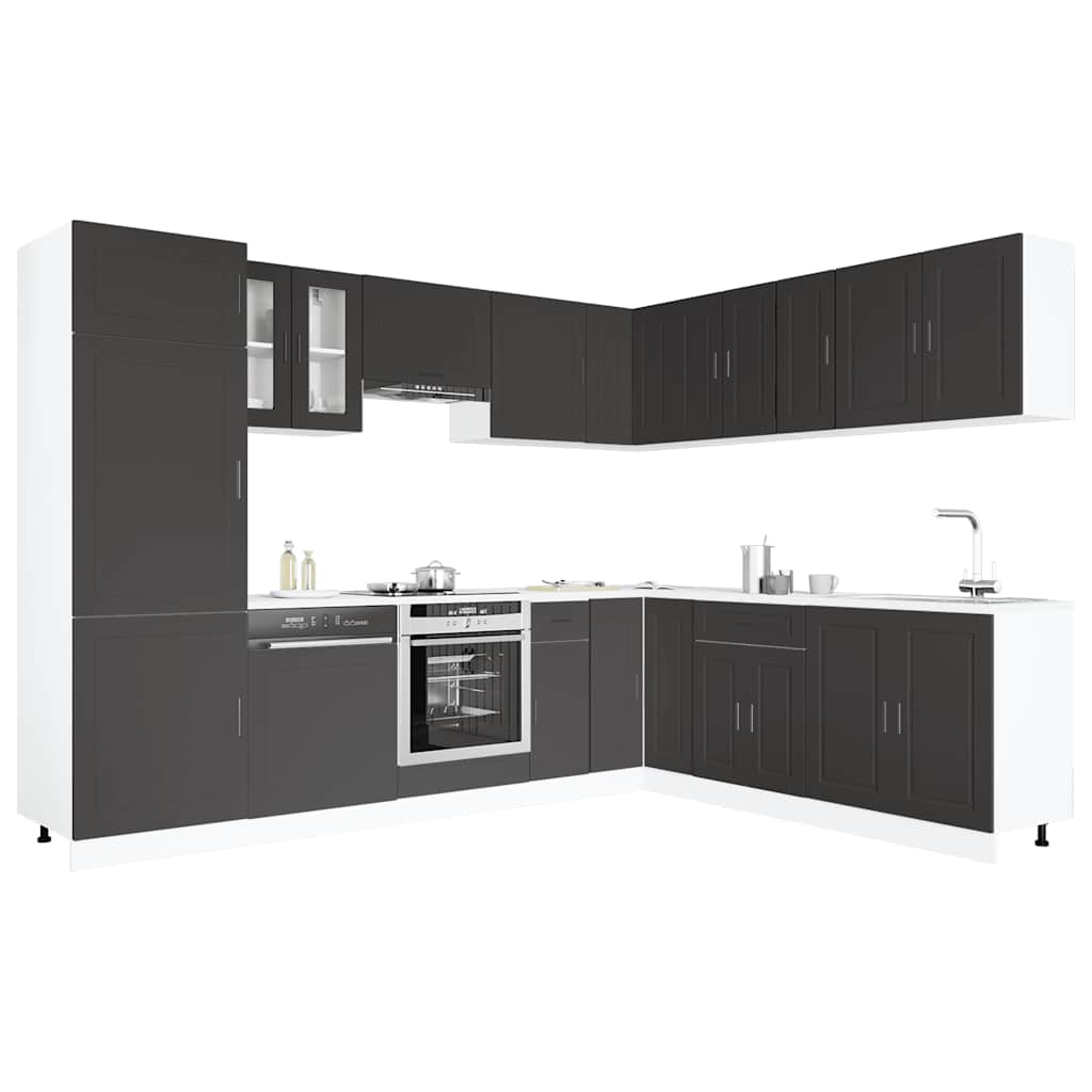 vidaXL 14-tlg. Küchenschrank-Set Porto Weiß Holzwerkstoff
