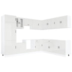 vidaXL 14-tlg. Küchenschrank-Set Porto Hochglanz-Weiß Holzwerkstoff