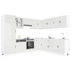 vidaXL 14-tlg. Küchenschrank-Set Porto Hochglanz-Weiß Holzwerkstoff