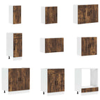 vidaXL 14-tlg. Küchenschrank-Set Porto Räuchereiche Holzwerkstoff