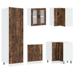 vidaXL 14-tlg. Küchenschrank-Set Porto Räuchereiche Holzwerkstoff